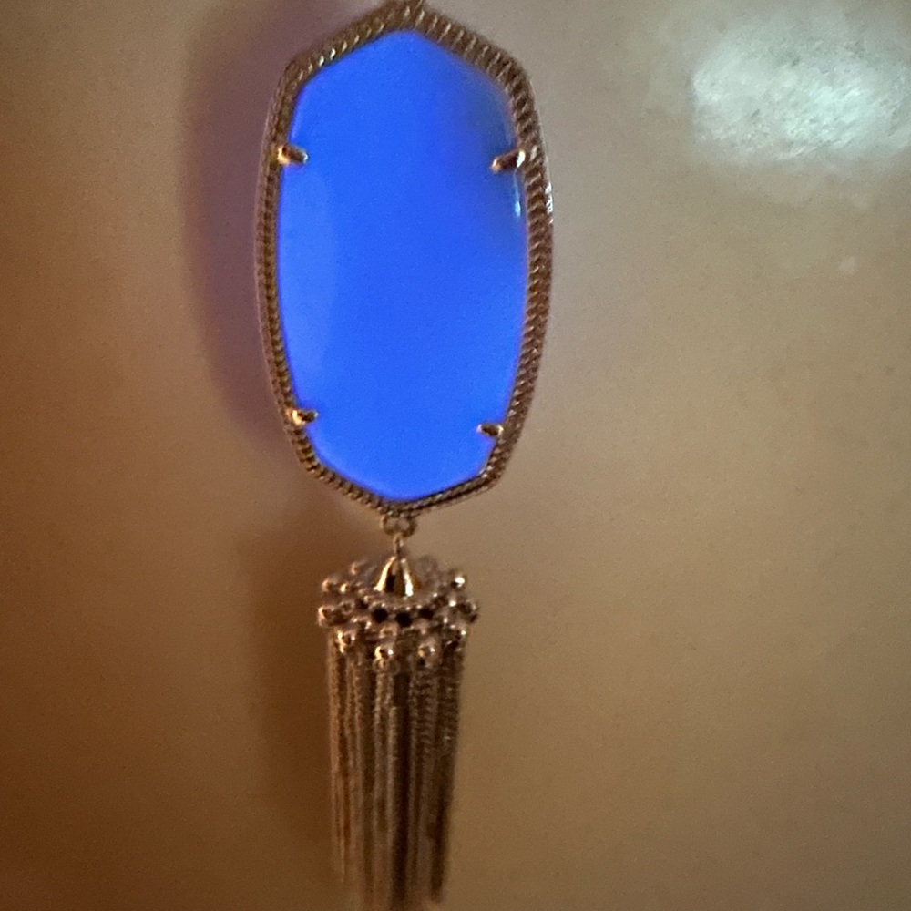 Kendra Scott Rayne silver with blue Glow-in-the-Dark glass
